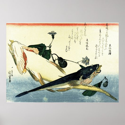 Kochi - Hiroshiges farbenfrohe japanische Fischdru Poster (Vorne)