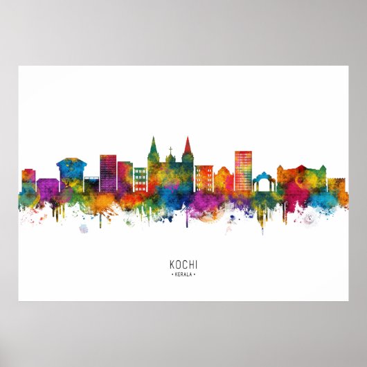 Kochi Indien Skyline Poster (Vorne)