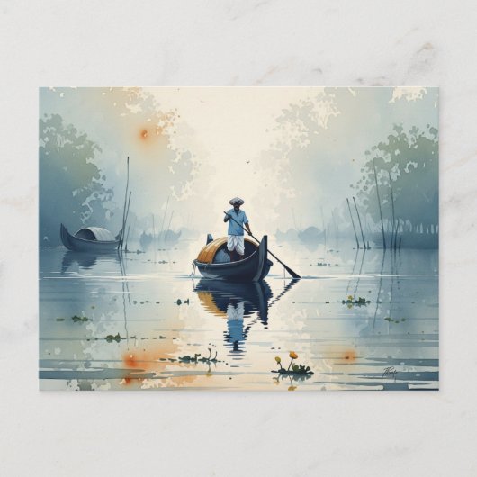 Kochi Kerala India Misty Morning Postkarte (Vorderseite)