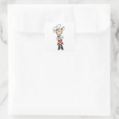 Köchin Quadratischer Aufkleber (Tasche)