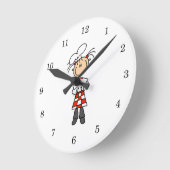 Köchin Runde Wanduhr (Winkel)
