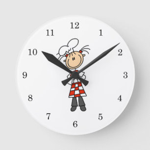 Köchin Runde Wanduhr