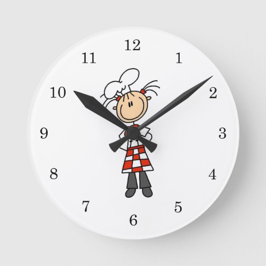 Köchin Runde Wanduhr (Vorderseite)