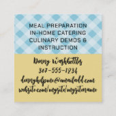 Kochkanne platzende Aromen Koch Catering kulinaris Quadratische Visitenkarte (Rückseite)