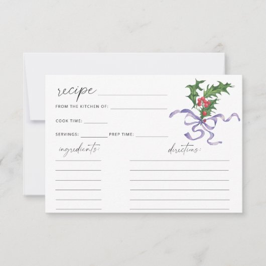 Kochkarte (Vorderseite)