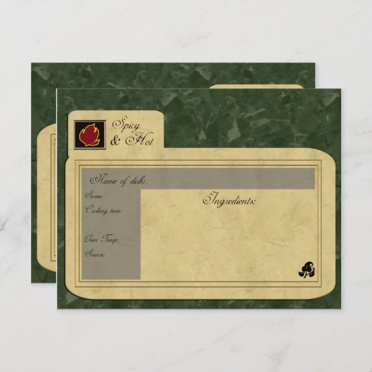 Kochkarte (Vorne/Hinten)