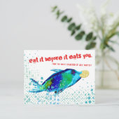 Kochkarte für Fischfrüchte Postkarte (Stehend Vorderseite)