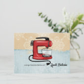 Kochkarte für Kochbücher vom Steg mit Mixer Einladung (Stehend Vorderseite)