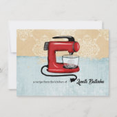 Kochkarte für Kochbücher vom Steg mit Mixer Einladung (Vorderseite)