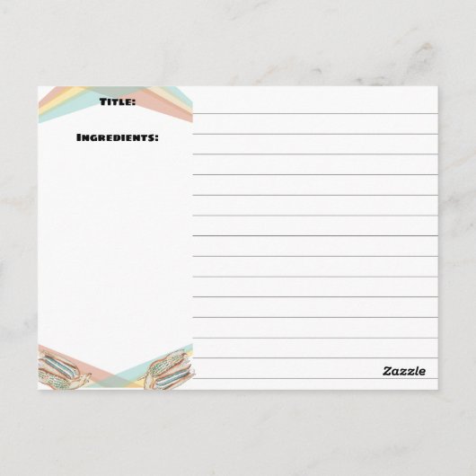 Kochkarte für mexikanisch-blaue Mais Postkarte (Rückseite)