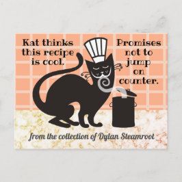 Kochkarte mit Kochbuch der Funny Cat Postkarte