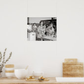 Kochklasse, 1935. Vintages Foto Poster (Küche)