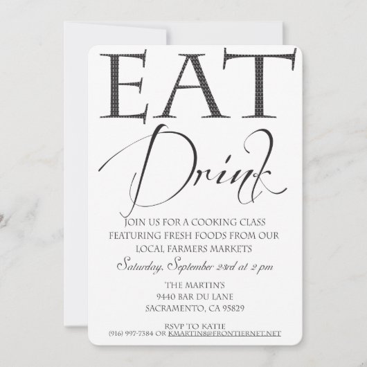 Kochklasse/Einladung Einladung (Vorderseite)
