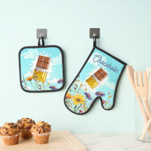 Kochküche mit Schokoladenküche Ofenhandschuh & Topflappen-Set