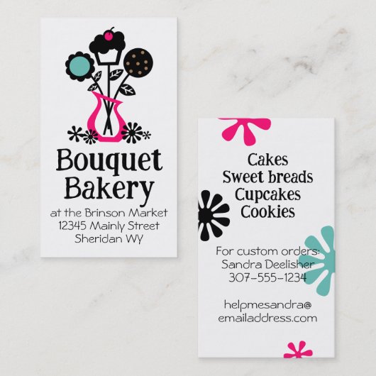 Kochkuchen-Kuchen Backwaren Visitenkarten 4 Visitenkarte (Vorne/Hinten)