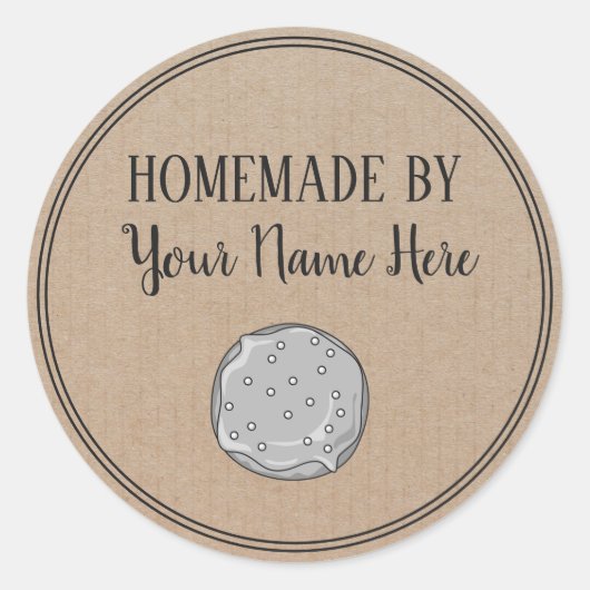 Kochkuchen von Vintagen Handwerkskunst hausgemacht Runder Aufkleber (Vorderseite)