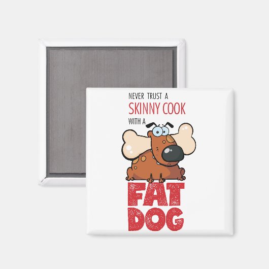 Kochkunst mit Fett-Hund - Magnet 2 (Vorderseite/Rückseite)