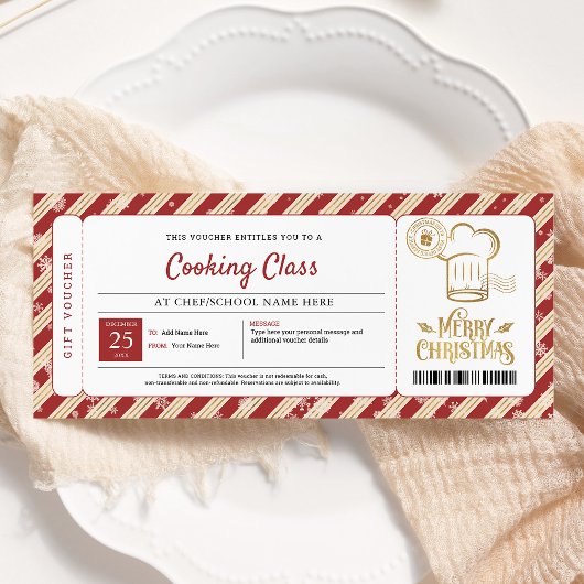 Kochkurse Weihnachtsgeschenkgutschein Einladung