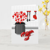 Kochlobster mit Liebe Grußkarte Karte (Gelbe Blume)