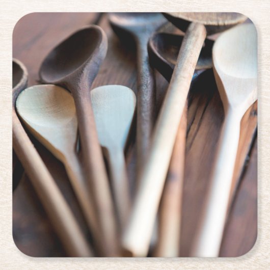 Kochlöffel Rechteckiger Pappuntersetzer (Vorderseite)