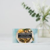 Kochmehl auf der Speisekarte Visitenkarte (Stehend Vorderseite)