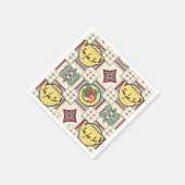 Kochmuster mit gelben Teekannen aus den 40er Jahre Serviette (Ecke)