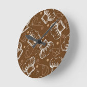 Kochmuster mit Koch Runde Wanduhr (Winkel)