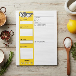 Kochpapiere in Originalgröße | Leere Rezeptseiten Notizblock