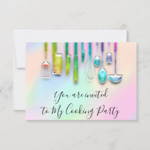Kochparty Chef Restaurant Küchen Hologramm Einladung