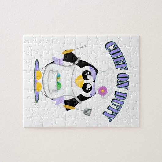 Kochpenguin-Frau im Dienst Puzzle (Horizontal)