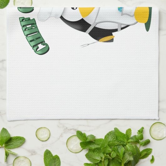 KochPenguin im Dienst Geschirrtuch (Gefaltet)