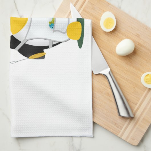 KochPenguin im Dienst Geschirrtuch (Viertel Falte)