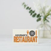 Kochplatte Orangenschwarz Elfenbein Visitenkarte (Stehend Vorderseite)