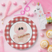 Kochplatte Pig Hotdog Pappteller (Party)