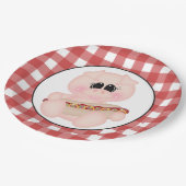 Kochplatte Pig Hotdog Pappteller (Schrägansicht)