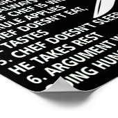 Kochregeln für den Koch der Küche Poster (Ecke)