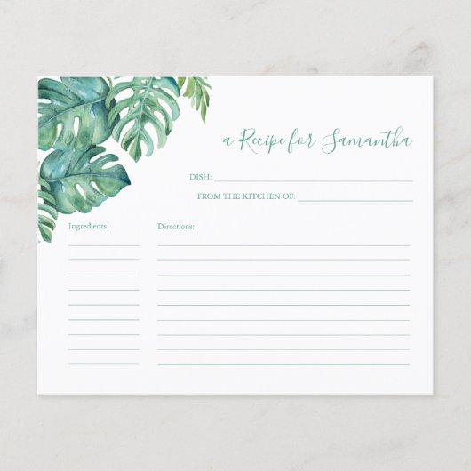 Kochrezepte Cards Tropische Vegetation (Vorderseite)