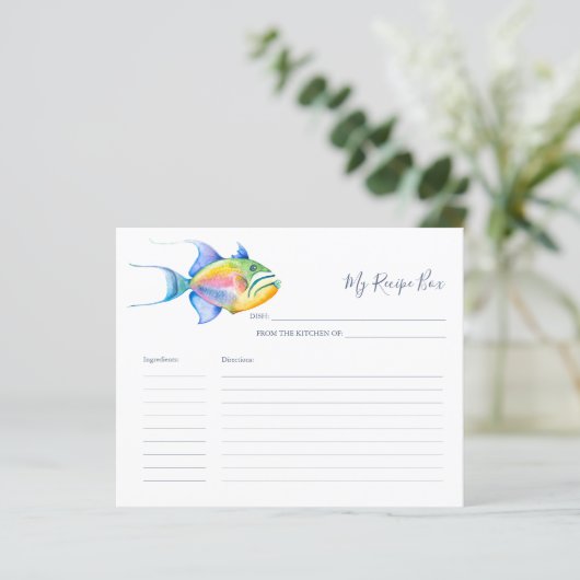 Kochrezepte Karten farbenfroh tropische Fische (Stehend Vorderseite)