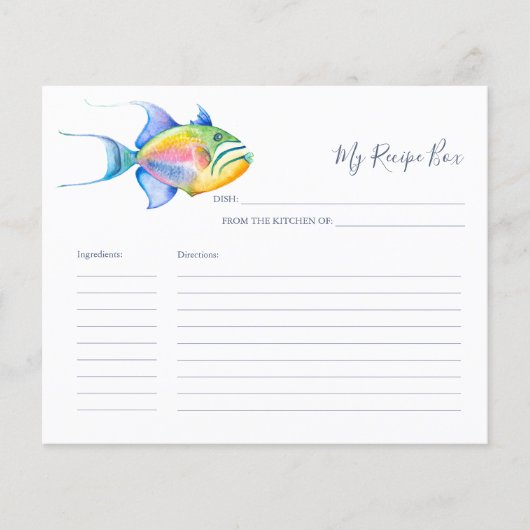 Kochrezepte Karten farbenfroh tropische Fische (Vorderseite)