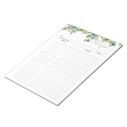 Kochrezepte Wasserfarbene Blätter Notepad Notizblock (angewinkelt)