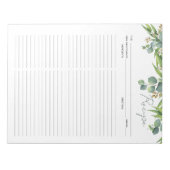 Kochrezepte Wasserfarbene Blätter Notepad Notizblock (Vorderseite)