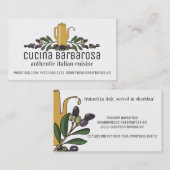 Kochs-Catering des Öls der olivgrünen Visitenkarte (Vorne/Hinten)