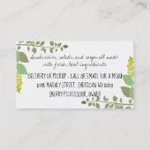 Kochs-Catering-Geschäftskarte der Mischkräuter Visitenkarte (Rückseite)