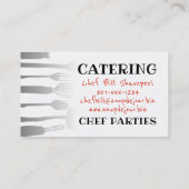 Kochs-Catering-Geschäftskarten der kochenden Visitenkarte (Rückseite)