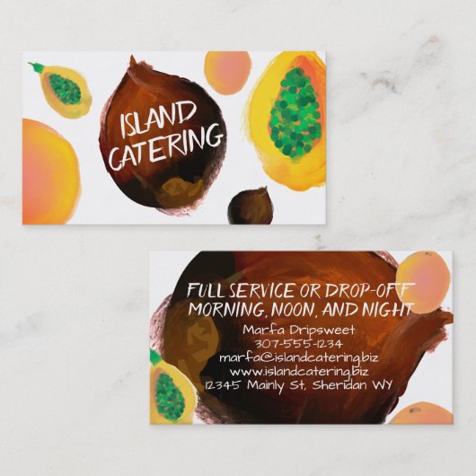 Kochs-Catering-Geschäftskarten der tropischen Visitenkarte (Vorne/Hinten)