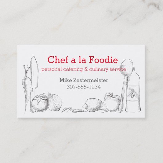 Kochs-Catering-Geschäftskarten der Visitenkarte (Vorderseite)