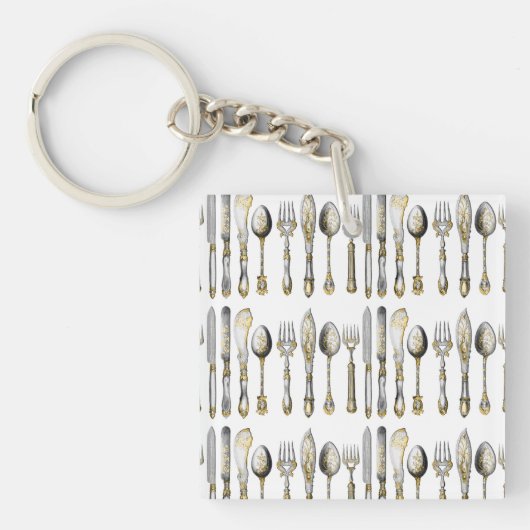Kochs-Catering-Geschäftstischbesteck Schlüsselanhänger (Vorderseite)