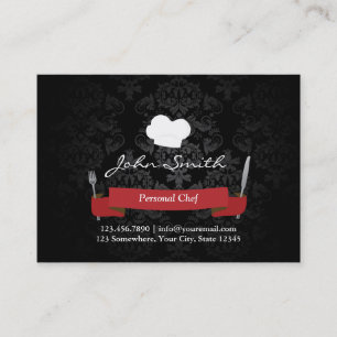 Kochs-Catering-Restaurant-eleganter schwarzer Visitenkarte