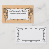 Kochs-Cateringgeschäft c der gelockten Gabeln Visitenkarte (Vorne/Hinten)