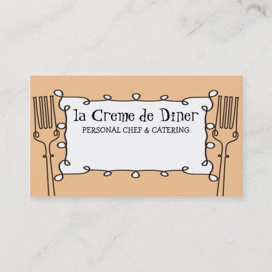 Kochs-Cateringgeschäft c der gelockten Gabeln Visitenkarte (Vorderseite)